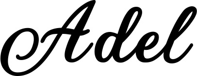 Vorschau des Bootsnamens "Adel" als Schriftzug für "Bootsbeschriftung Klassisch 69"