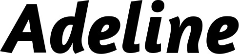 Vorschau des Bootsnamens "Adeline" als Schriftzug für "Bootsbeschriftung Kursiv 01"