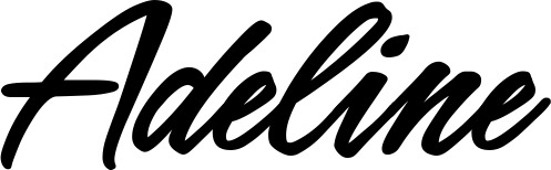 Vorschau des Bootsnamens "Adeline" als Schriftzug für "Bootsbeschriftung Klassisch 71"