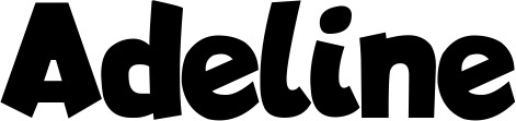 Vorschau des Bootsnamens "Adeline" als Schriftzug für "Bootsbeschriftung Neu 48"