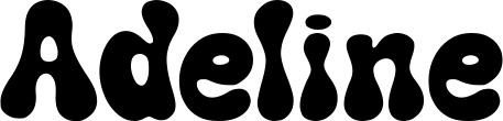Vorschau des Bootsnamens "Adeline" als Schriftzug für "Bootsbeschriftung Neu 62"