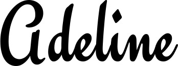 Vorschau des Bootsnamens "Adeline" als Schriftzug für "Bootsbeschriftung Klassisch 63"