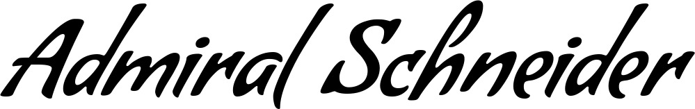 Vorschau des Bootsnamens "Admiral Schneider" als Schriftzug für "Bootsbeschriftung Klassisch 57"