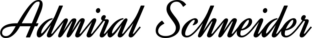 Vorschau des Bootsnamens "Admiral Schneider" als Schriftzug für "Bootsbeschriftung Klassisch 44"