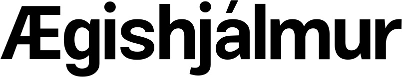 Vorschau des Bootsnamens "Ægishjálmur" als Schriftzug für "Bootsbeschriftung Fett 16"