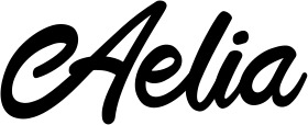Vorschau des Bootsnamens "Aelia" als Schriftzug für "Bootsbeschriftung Klassisch 102"