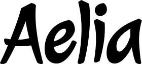 Vorschau des Bootsnamens "Aelia" als Schriftzug für "Bootsbeschriftung Klassisch 72"