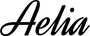 Vorschau des Bootsnamens "Aelia" als Schriftzug für "Bootsbeschriftung Klassisch 44"