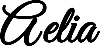 Vorschau des Bootsnamens "Aelia" als Schriftzug für "Bootsbeschriftung Klassisch 68"