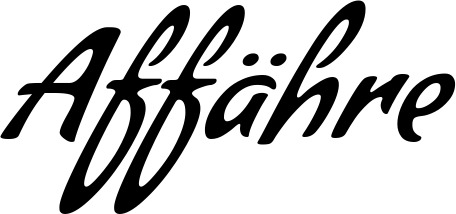 Vorschau des Bootsnamens "Affähre" als Schriftzug für "Bootsbeschriftung Klassisch 57"