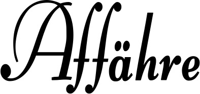 Vorschau des Bootsnamens "Affähre" als Schriftzug für "Bootsbeschriftung Klassisch 76"