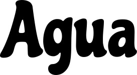 Vorschau des Bootsnamens "Agua" als Schriftzug für "Bootsbeschriftung Klassisch 53"