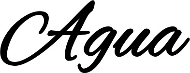 Vorschau des Bootsnamens "Agua" als Schriftzug für "Bootsbeschriftung Klassisch 35"