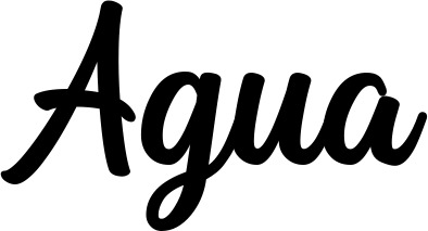 Vorschau des Bootsnamens "Agua" als Schriftzug für "Bootsbeschriftung Klassisch 43"