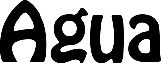 Vorschau des Bootsnamens "Agua" als Schriftzug für "Bootsbeschriftung Fett 01"