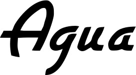 Vorschau des Bootsnamens "Agua" als Schriftzug für "Bootsbeschriftung Klassisch 66"