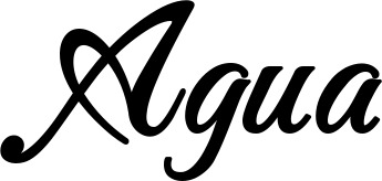 Vorschau des Bootsnamens "Agua" als Schriftzug für "Bootsbeschriftung Klassisch 50"