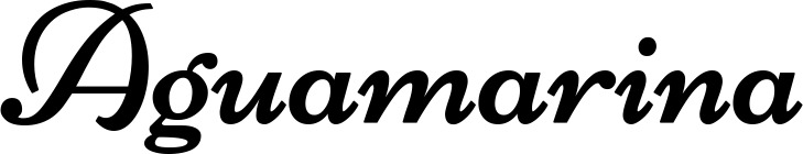 Vorschau des Bootsnamens "Aguamarina" als Schriftzug für "Bootsbeschriftung Klassisch 84"