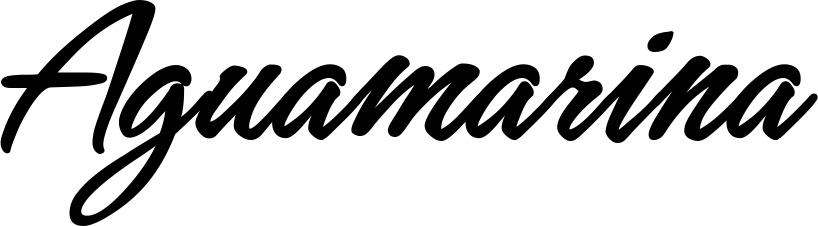 Vorschau des Bootsnamens "Aguamarina" als Schriftzug für "Bootsbeschriftung Klassisch 71"