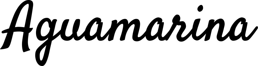 Vorschau des Bootsnamens "Aguamarina" als Schriftzug für "Bootsbeschriftung Klassisch 96"