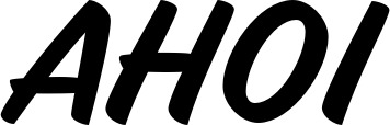 Vorschau des Bootsnamens "AHOI" als Schriftzug für "Bootsbeschriftung Klassisch 19"