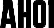 Vorschau des Bootsnamens "AHOI" als Schriftzug für "Bootsbeschriftung Fett 41"