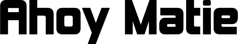 Vorschau des Bootsnamens "Ahoy Matie" als Schriftzug für "Bootsbeschriftung Neu 25"