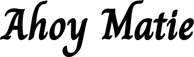 Vorschau des Bootsnamens "Ahoy Matie" als Schriftzug für "Style Klassisch 51"