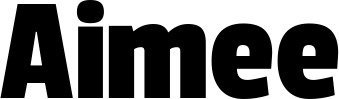 Vorschau des Bootsnamens "Aimee" als Schriftzug für "Style Fett 30"