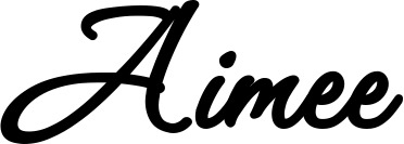 Vorschau des Bootsnamens "Aimee" als Schriftzug für "Bootsbeschriftung Klassisch 111"