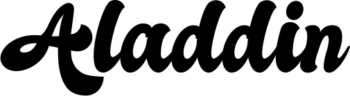 Vorschau des Bootsnamens "Aladdin" als Schriftzug für "Bootsbeschriftung Klassisch 41"
