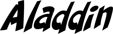 Vorschau des Bootsnamens "Aladdin" als Schriftzug für "Bootsbeschriftung Klassisch 31"