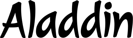 Vorschau des Bootsnamens "Aladdin" als Schriftzug für "Bootsbeschriftung Klassisch 72"