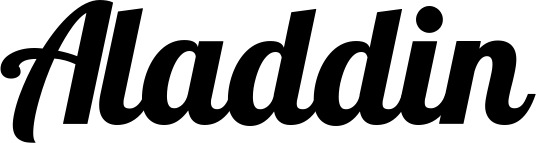 Vorschau des Bootsnamens "Aladdin" als Schriftzug für "Bootsbeschriftung Neu 60"
