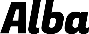 Vorschau des Bootsnamens "Alba" als Schriftzug für "Bootsbeschriftung Kursiv 04"
