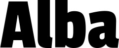 Vorschau des Bootsnamens "Alba" als Schriftzug für "Bootsbeschriftung Fett 30"