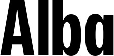 Vorschau des Bootsnamens "Alba" als Schriftzug für "Bootsbeschriftung Fett 25"