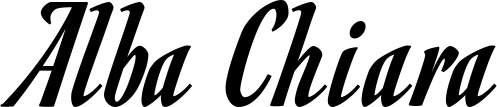 Vorschau des Bootsnamens "Alba Chiara" als Schriftzug für "Bootsbeschriftung Klassisch 93"