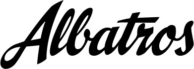 Vorschau des Bootsnamens "Albatros" als Schriftzug für "Bootsbeschriftung Klassisch 29"