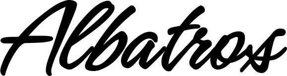 Vorschau des Bootsnamens "Albatros" als Schriftzug für "Bootsbeschriftung Klassisch 71"