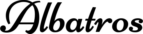 Vorschau des Bootsnamens "Albatros" als Schriftzug für "Bootsbeschriftung Klassisch 84"