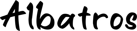 Vorschau des Bootsnamens "Albatros" als Schriftzug für "Bootsbeschriftung Klassisch 95"