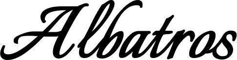 Vorschau des Bootsnamens "Albatros" als Schriftzug für "Bootsbeschriftung Klassisch 58"