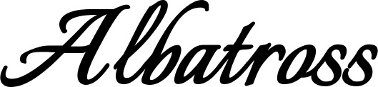 Vorschau des Bootsnamens "Albatross" als Schriftzug für "Bootsbeschriftung Klassisch 58"