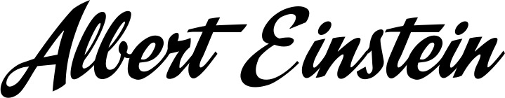 Vorschau des Bootsnamens "Albert Einstein" als Schriftzug für "Bootsbeschriftung Klassisch 29"