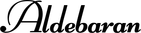 Vorschau des Bootsnamens "Aldebaran" als Schriftzug für "Bootsbeschriftung Klassisch 76-A"