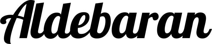 Vorschau des Bootsnamens "Aldebaran" als Schriftzug für "Bootsbeschriftung Neu 60"