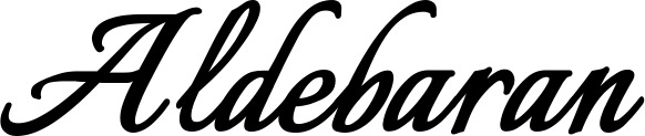 Vorschau des Bootsnamens "Aldebaran" als Schriftzug für "Bootsbeschriftung Klassisch 58"