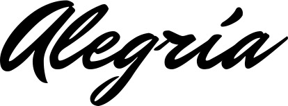 Vorschau des Bootsnamens "Alegría" als Schriftzug für "Bootsbeschriftung Klassisch 82"