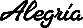 Vorschau des Bootsnamens "Alegría" als Schriftzug für "Bootsbeschriftung Klassisch 65"